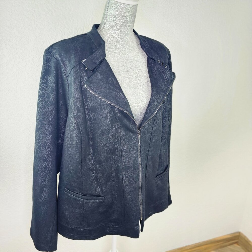 Torrid NWT! Studio Ponte Moto Jacket Python Print… - image 1